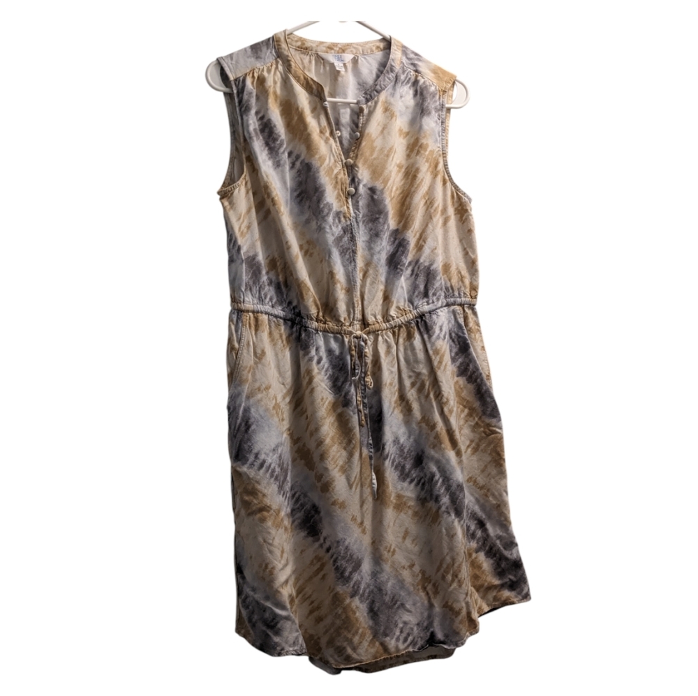💥 Time And Tru Sleeveless Tie-Dye Midi Dress With Pockets L (12-14)